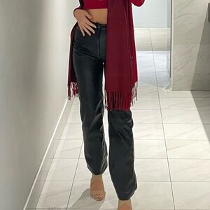 Zara black leather pants